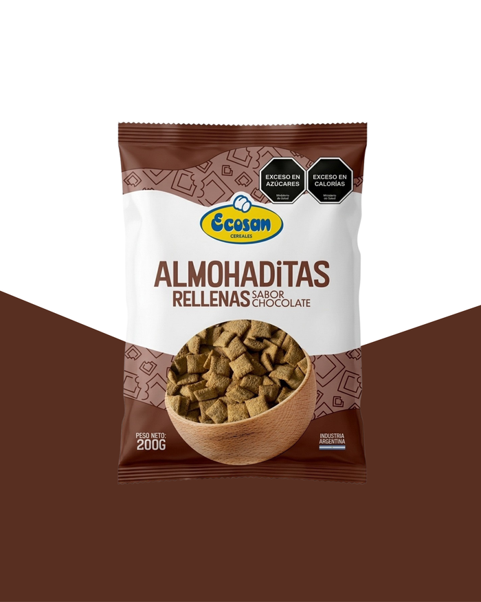Almohaditas de trigo rellenas sabor chocolate - Ecosan Alimentos